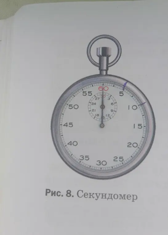 Определи цену деления шкалы секундомера