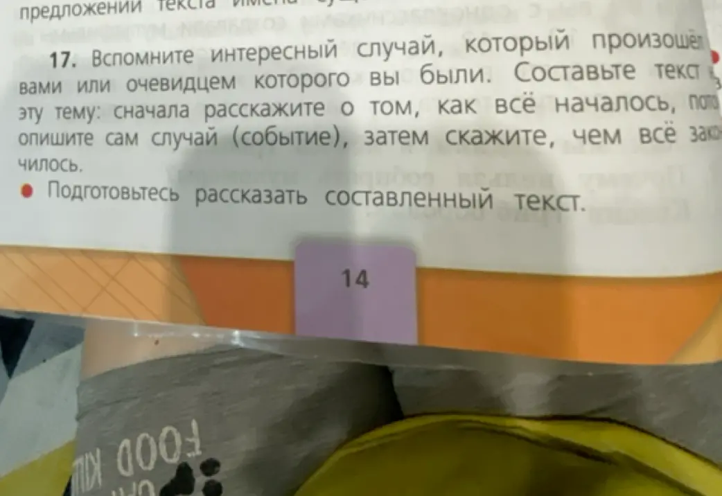Составь текст на тему интересного случая, который произошёл с тобой или очевидцем которого ты был