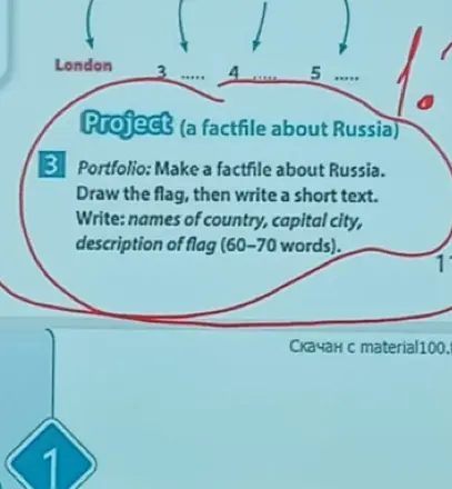 Составь описание factfile о России на английском языке.