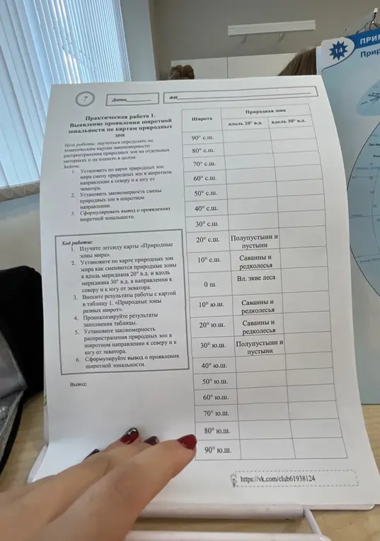 Можешь помочь мне установить по карте природных зон мира смену природных зон в широтном направлении к северу и к югу от экватора?