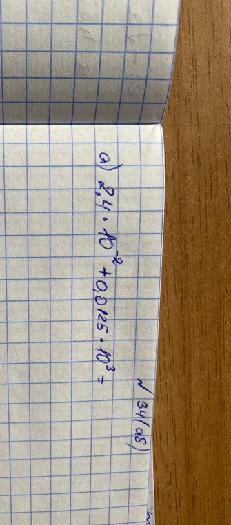 Помоги решить выражение 24 * 10^(-2) + 0,0125 * 10^3