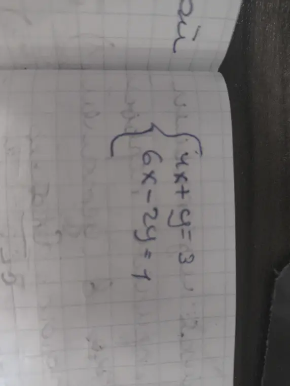 Реши систему уравнений: 4x + y = 3, 6x - 2y = 1