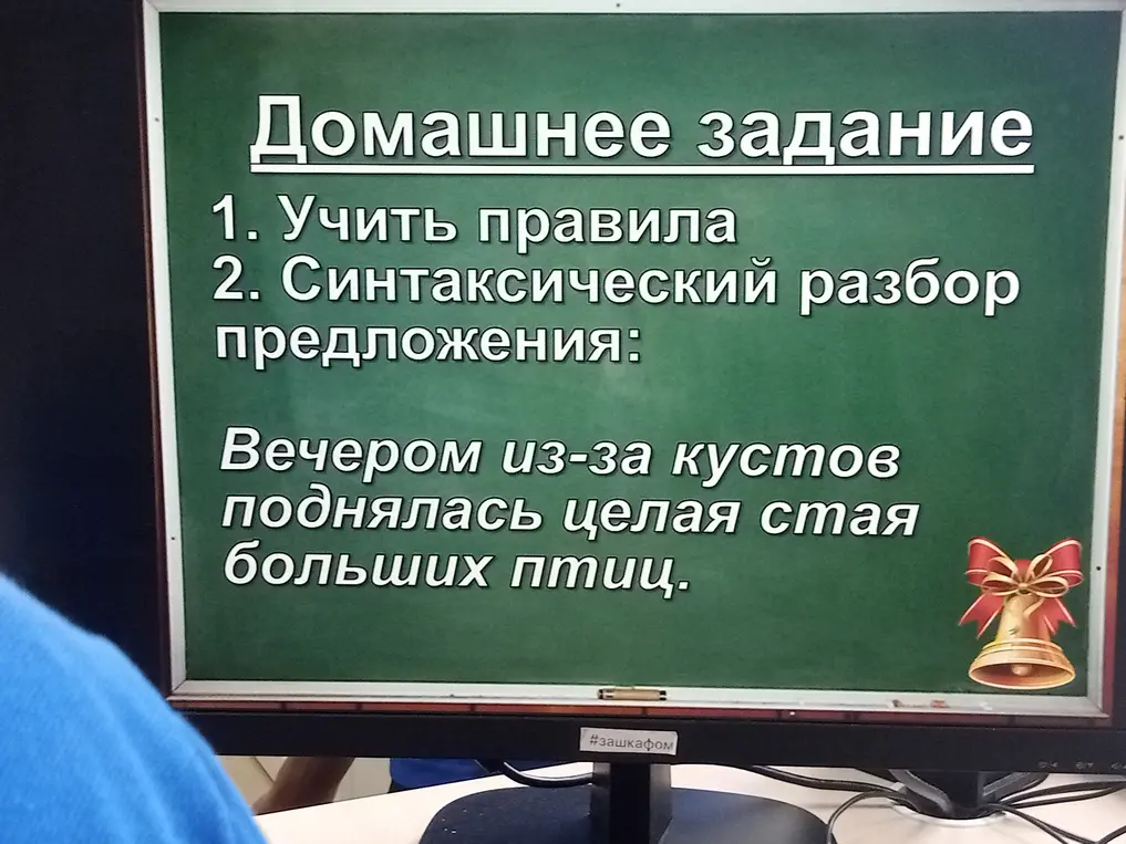 Выполни синтаксический разбор предложения 'Вечером из-за кустов поднялась целая стая больших птиц'.