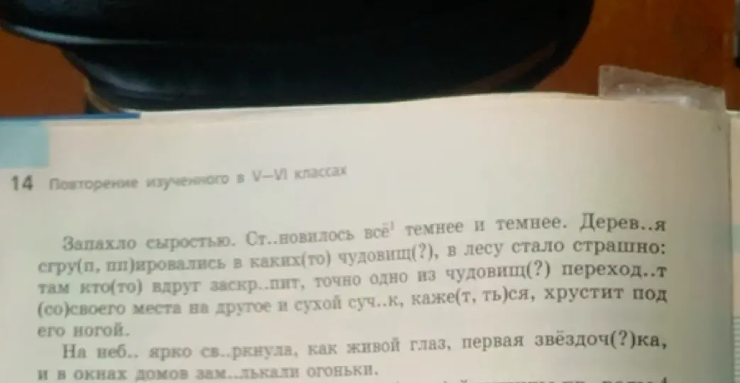 Заполни пропущенные буквы в тексте