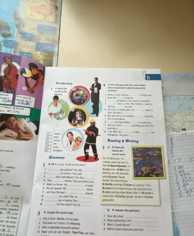 Выполни упражнения на английском языке: сопоставь слова с картинками, вставь пропущенные слова, выбери правильный вариант