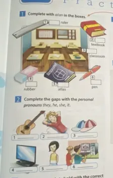 Выполни упражнение: заполни пропуски словами a/an и местоимениями they, he, she, it.