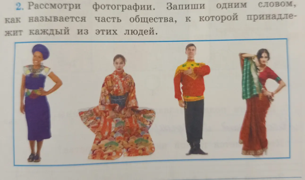 Как одним словом называется часть общества, к которой принадлежит каждый из этих людей?
