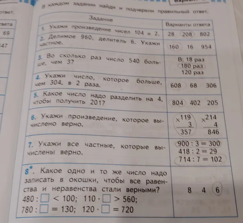 Укажи произведение чисел 104 и 2