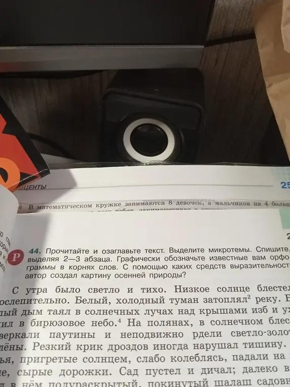 Прочитай и озаглавь текст, выделив 2-3 абзаца, выдели микротемы и орфограммы в корнях слов