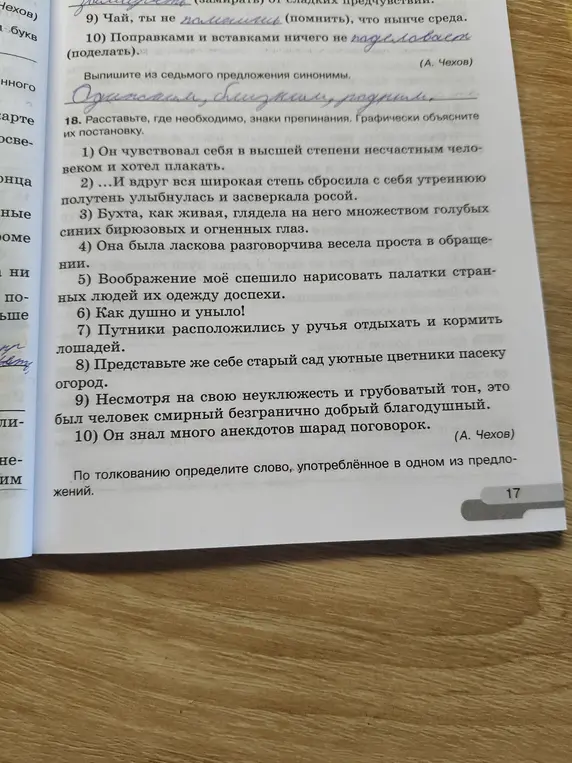 Расставь знаки препинания в предложениях и графически объясни их постановку