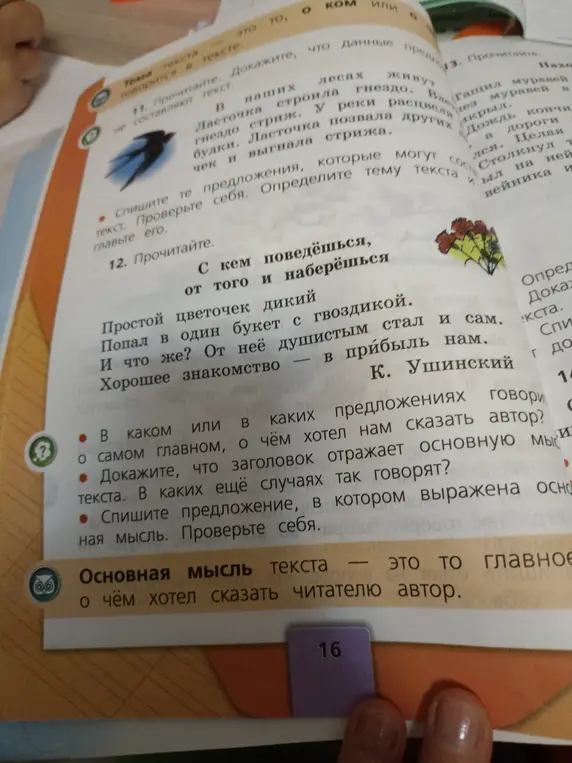В каком или в каких предложениях автор говорит о самом главном, о чём хотел нам сказать?
