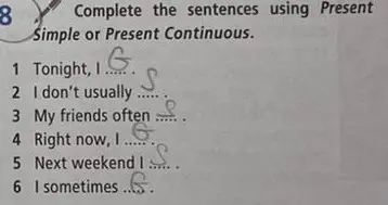 Выполни предложения, используя Present Simple или Present Continuous: Tonight, I...