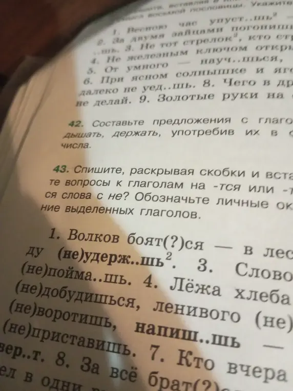 Помоги с заданием: спиши, раскрывая скобки и вставь подходящие по смыслу -тся или -ться слова с не? Обозначь личные окончания выделенных глаголов