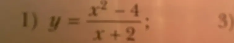 Ты просишь упростить функцию y = (x² - 4) / (x + 2)