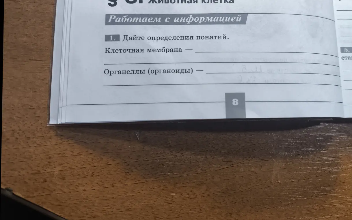 Дай определения понятиям: Клеточная мембрана, Органеллы (органоиды)