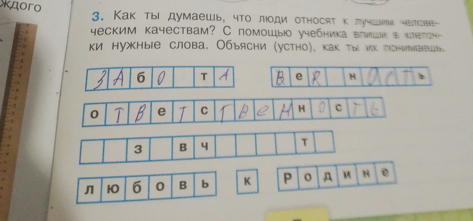 Как ты думаешь, что люди относят к лучшим человеческим качествам?