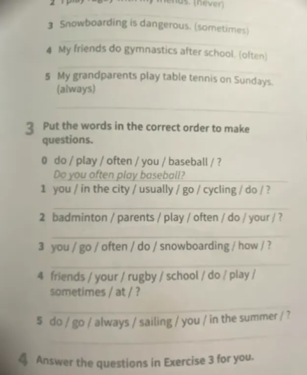 Составь вопросы из слов: you / in the city / usually / go / cycling / do /?