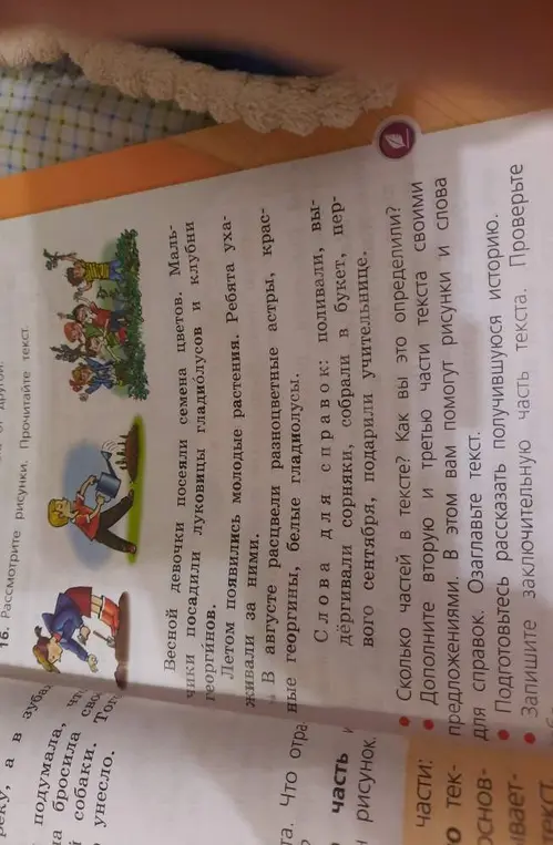 Сколько частей в тексте и как ты это определил?