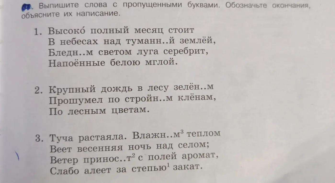 Помоги мне вставить пропущенные буквы в слова и объяснить написание окончаний