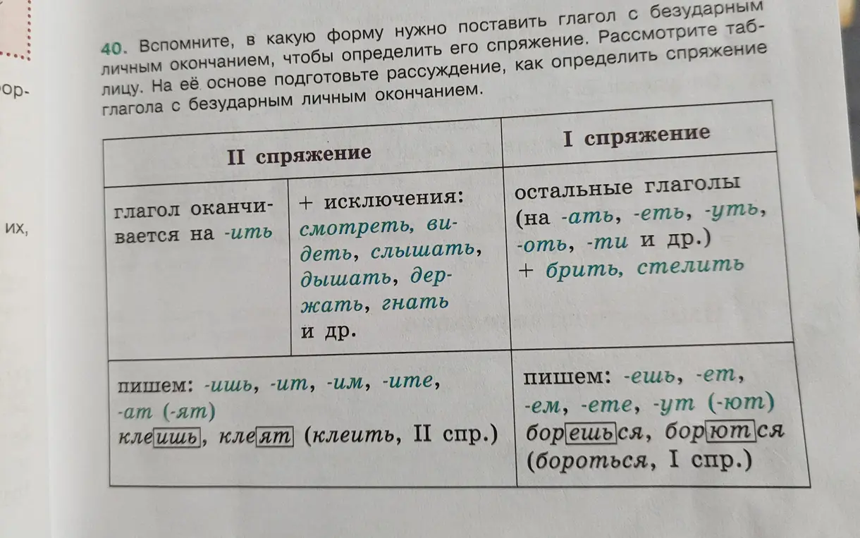 Объясни, в какую форму нужно поставить глагол с безударным личным окончанием, чтобы определить его спряжение