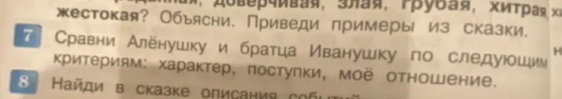 Ты просишь сравнить Алёнушку и братца Иванушку по следующим критериям: характер, поступки, моё отношение.