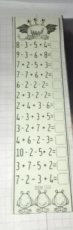 Реши примеры: 8-3-5+4=