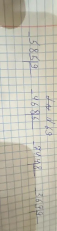 Выполни вычитание 58519 - 4686 и 7448 - 3699