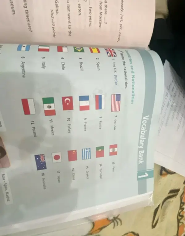 Напиши национальности для перечисленных стран