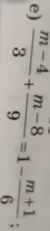 Реши уравнение \frac{3}{m-4} + \frac{9}{m-8} = \frac{6}{1+m}