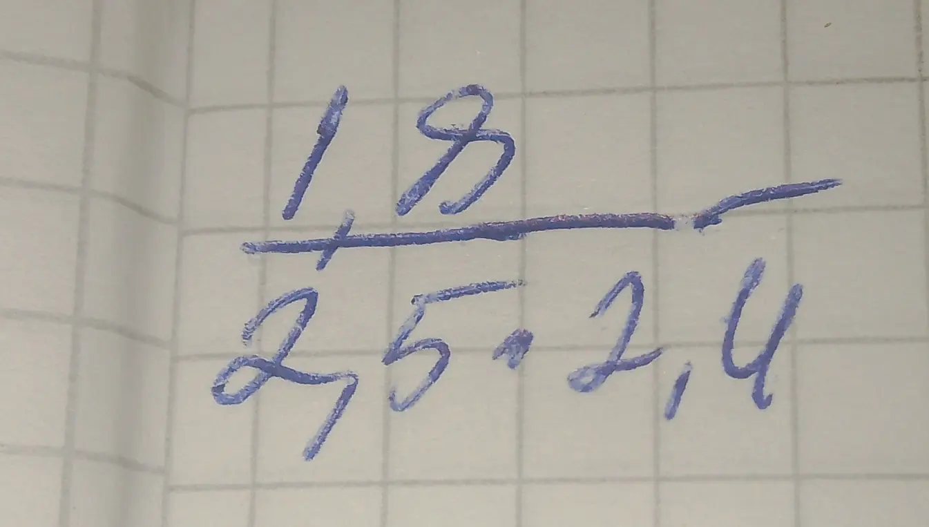 Вычисли значение выражения 18/(2,5*2,4)
