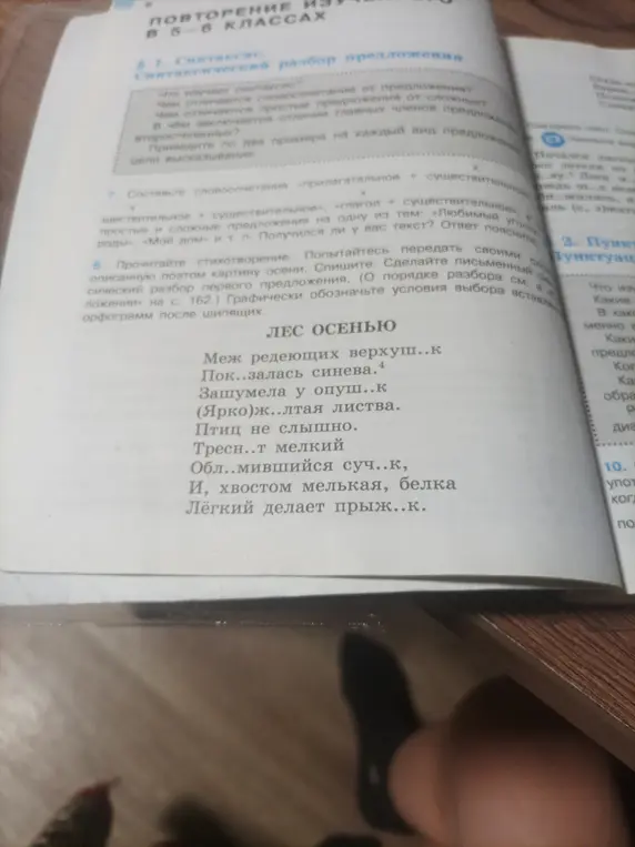 Прочитай стихотворение и выполни синтаксический разбор первого предложения.