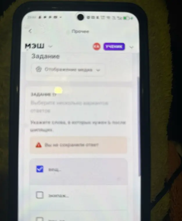 Укажи слова, в которых нужно Ё после шипящих