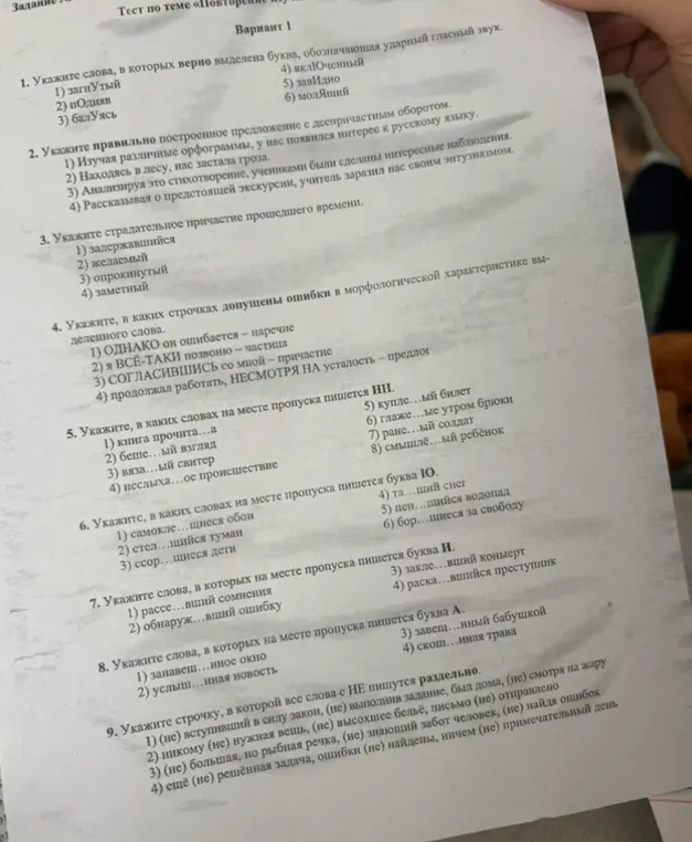 Можешь ли ты решить задания по русскому языку?
