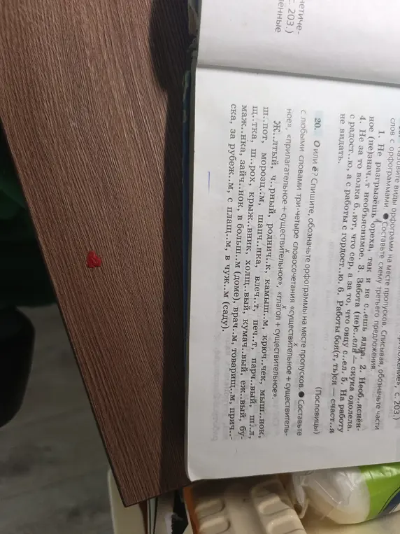 Определи, какую букву (О или Ё) вставить на месте пропуска в словах: ж..лтый, ч..рный, роднич..к и других