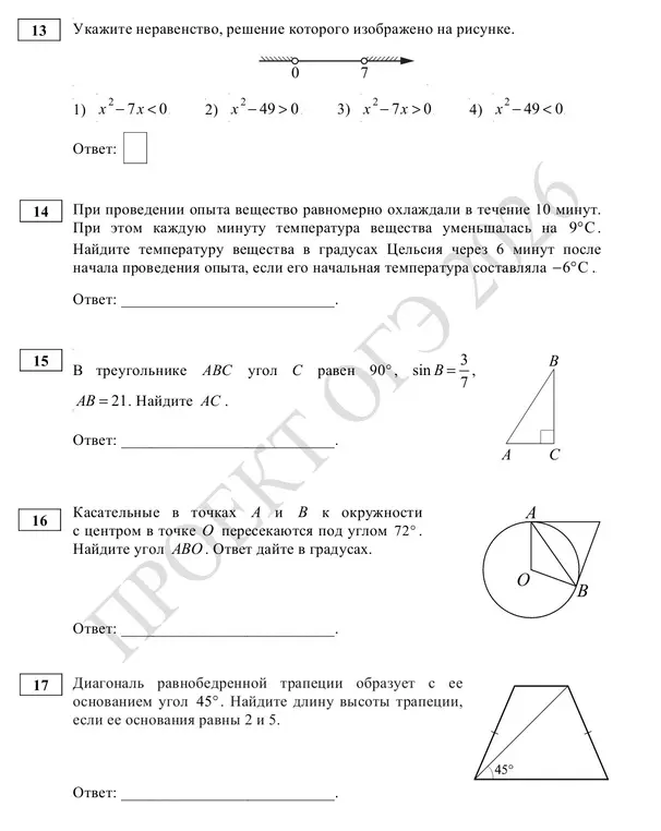 Укажи неравенство, решение которого изображено на рисунке.
