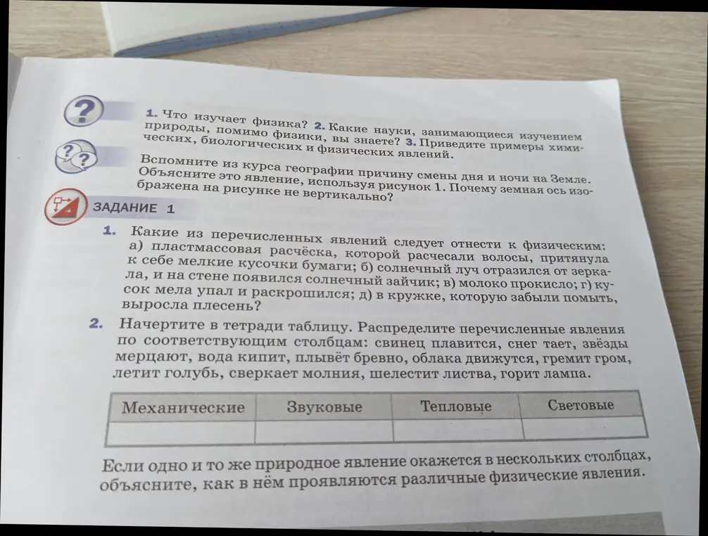 Какие из перечисленных явлений следует отнести к физическим: а) пластмассовая расчёска, которой расчесали волосы, притянула к себе мелкие кусочки бумаги?