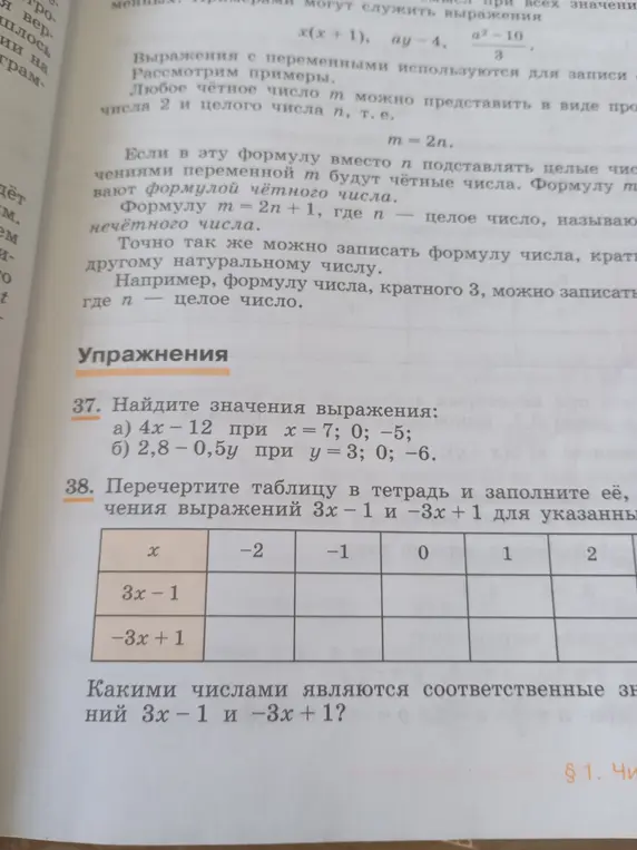 Помоги мне найти значения выражения 4x - 12 при х = 7; 0; -5.