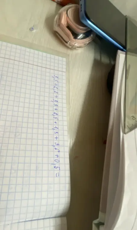 Вычисли сумму 3,5 + 2 + 2,5 + 3 + 3,5 + 4,5 + 5 + 5,5 + 0,5