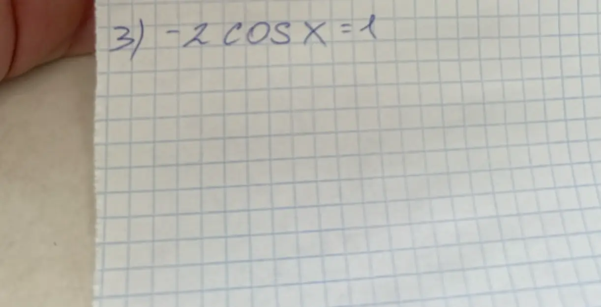 Можешь помочь мне решить уравнение -2cosx = 1?