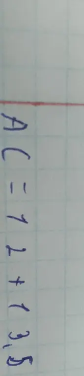 Вычисли значение выражения AC = 14 + 3,5