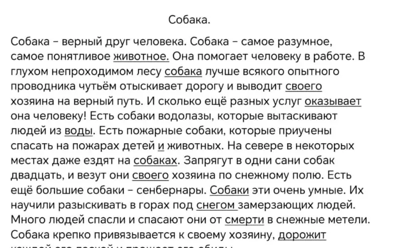 Расскажи, о чём этот текст про собак
