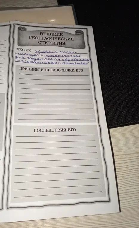 Ты просишь объяснить, что такое Великие географические открытия (ВГО), каковы их причины и последствия.