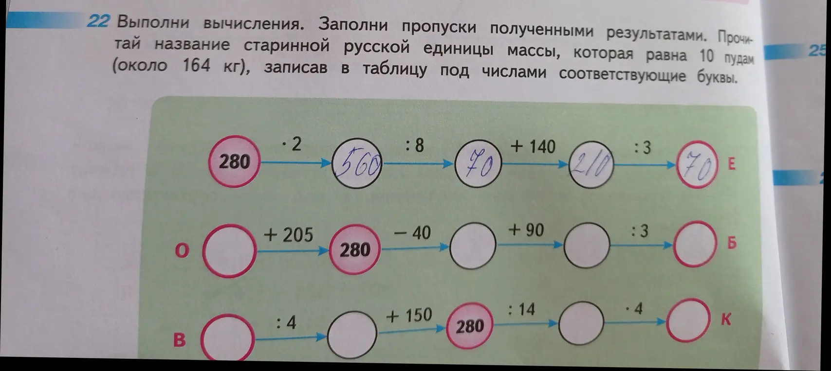 Выполни вычисления и заполни пропуски полученными результатами