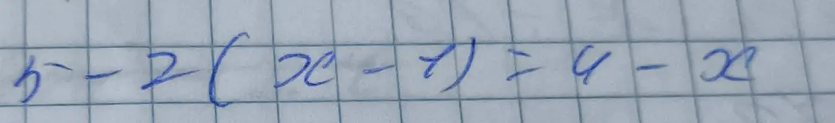 Найди корень уравнения 5 - 2(x - 1) = 4 - x