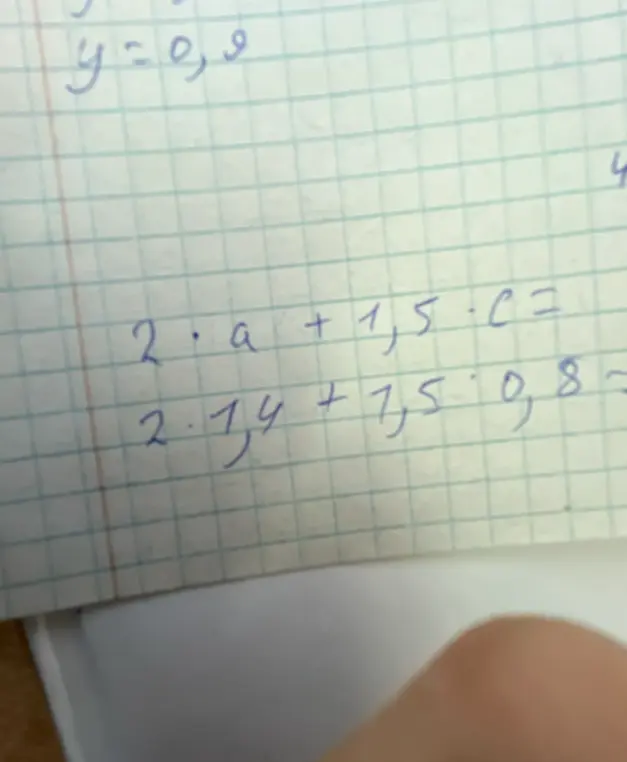 Вычисли значение выражения 2 * 7,4 + 1,5 * 0,8