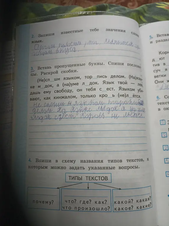 Вставь пропущенные буквы и раскрой скобки в пословицах: (Не)спеши языком, торопись делом