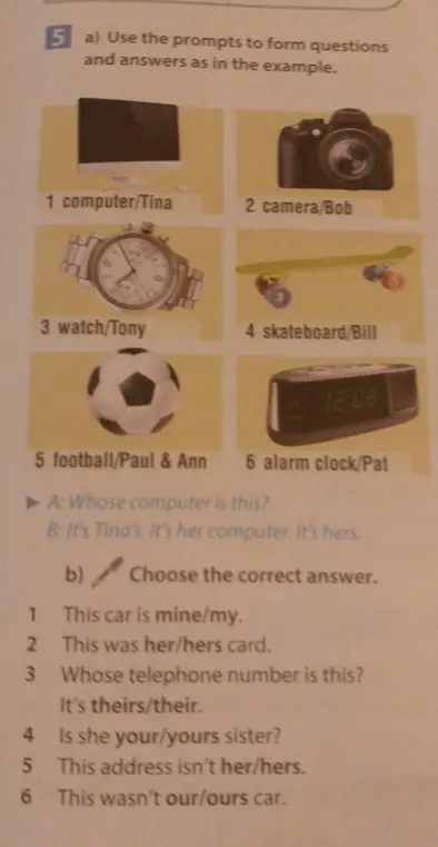 Выбери правильный ответ в предложении "This car is mine/my"