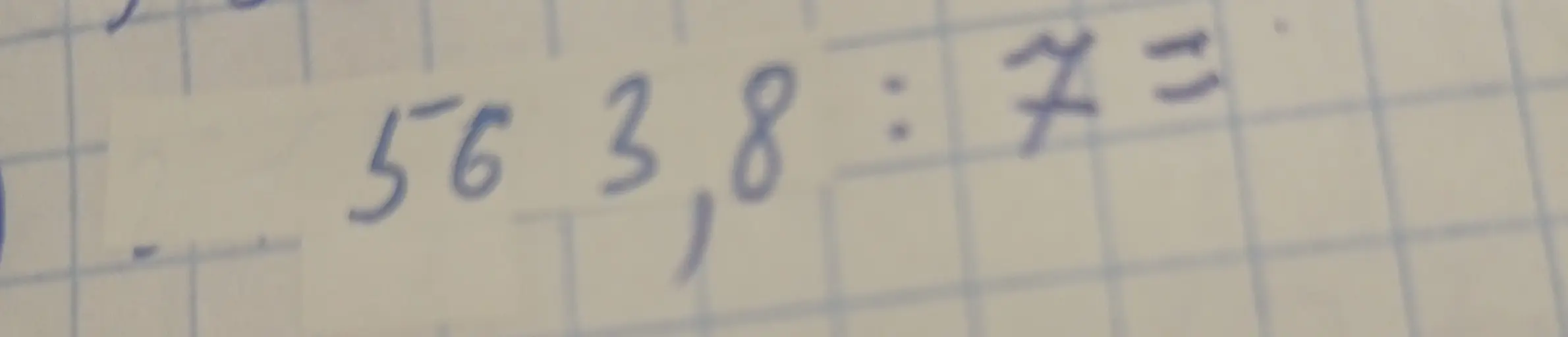 Объясни, как разделить 56,38 на 7 столбиком