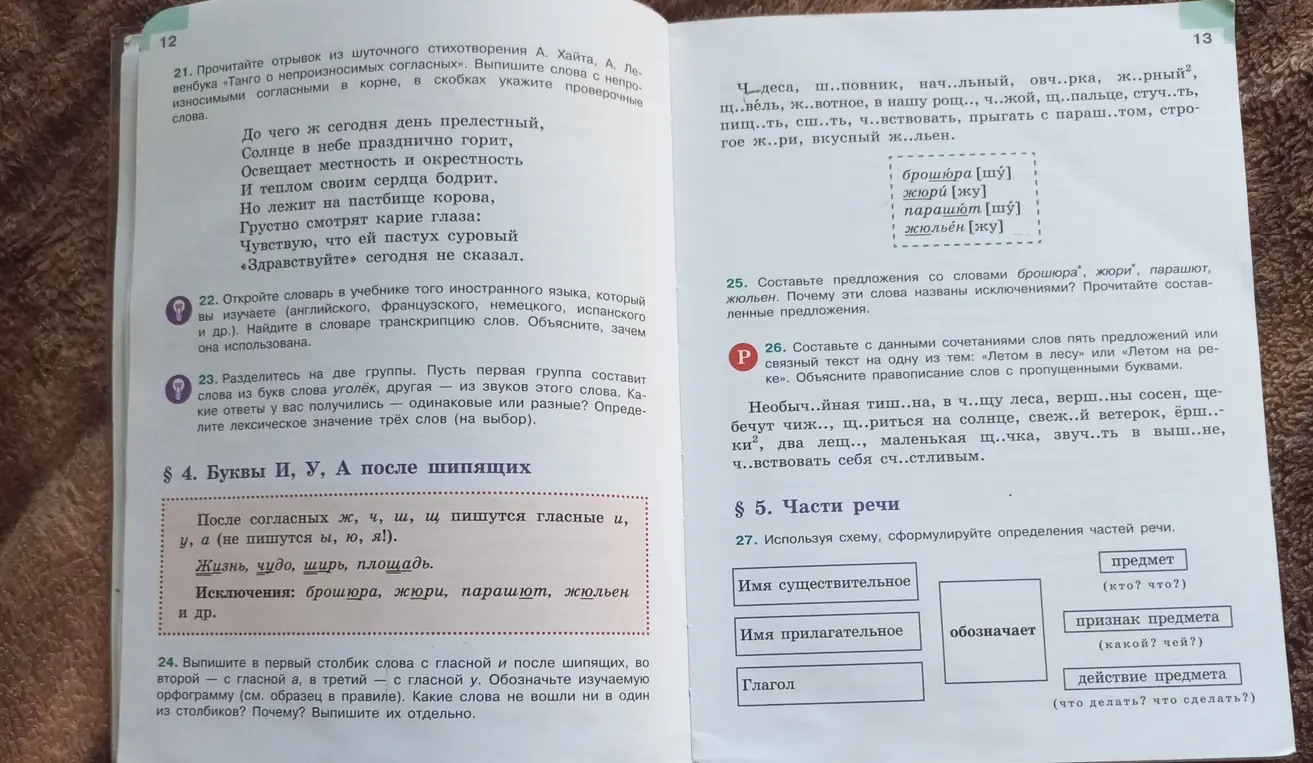 Объясни, как выполнить задания 24, 25 и 27 на странице учебника русского языка