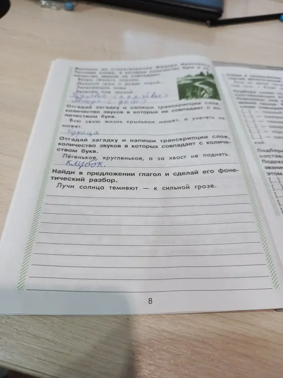 Проведи фонетический разбор глагола в предложении «Лучи солнца темнеют — к сильной грозе»